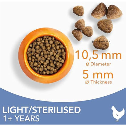 IAMS Light in Fat Complete Dry Cat Food Chicken 10kg - 30% Lower Fat Formula