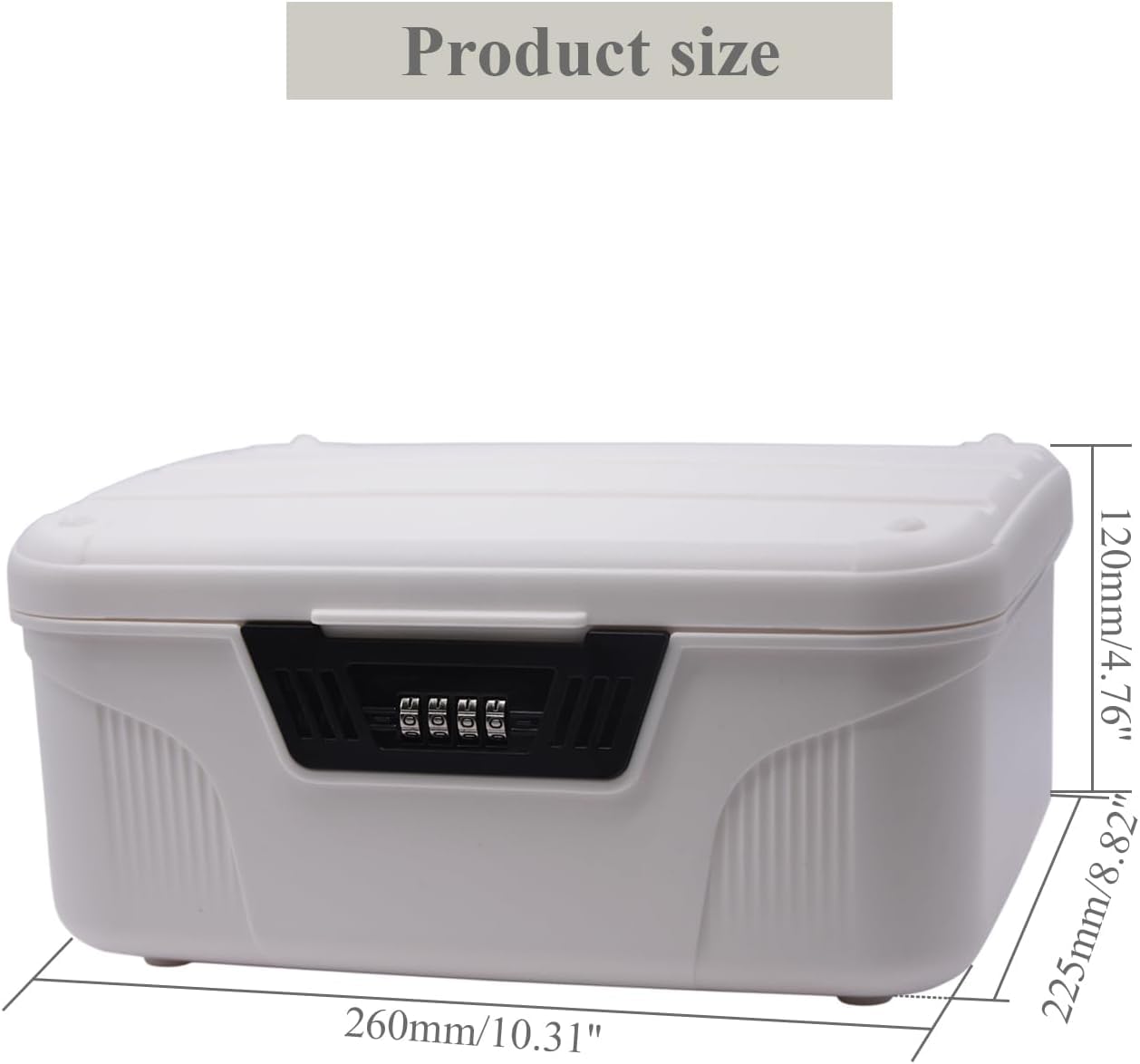 ABS Medicine Lock Box with Combination Code - Childproof Storage Organiser for Medicine, Snacks, Documents, Jewelry, Sewing, Portable