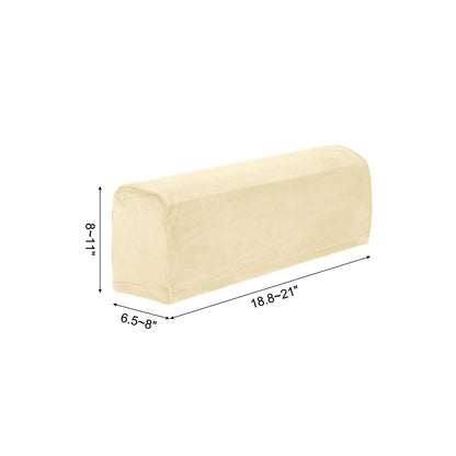 sourcing map Stretch Sofa Armrest Covers Light Yellow 2 Pcs