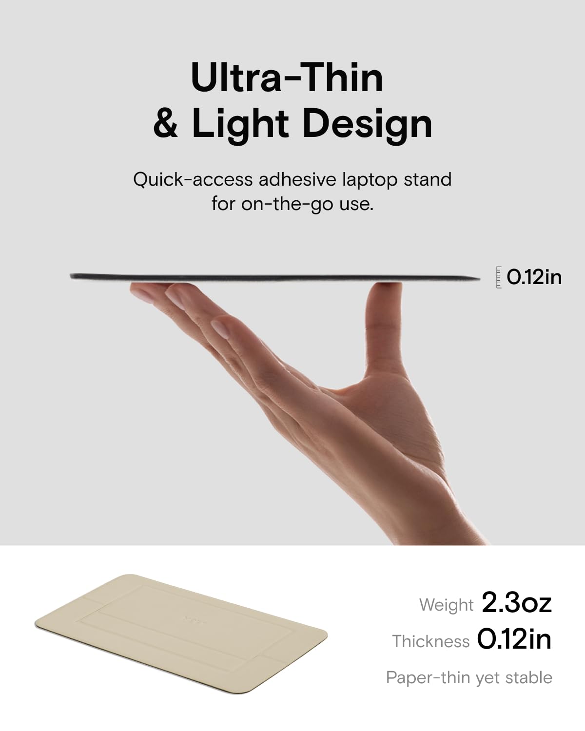 MOFT Laptop Stand for Desk, Adhesive Laptop Stand with Open Design for Heat Dissipation, 2 Adjustable Viewing Angles