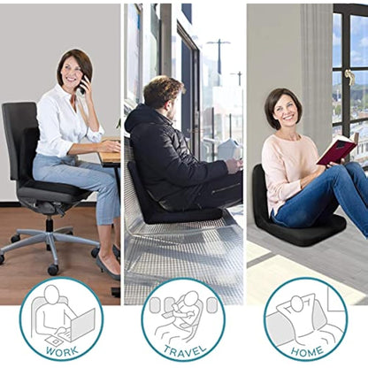 bonmedico Back Support for Office Chair - Ergonomic Seat Cushions and Back Support Cushion for Lumbar Support - Portable & Washable Non-Slip Bottom- Gifts for Mum and Dad - Black