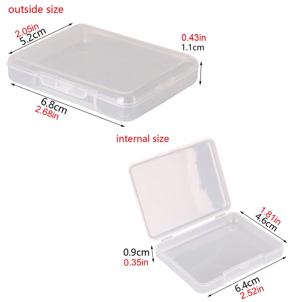 Gebildet 8 Pieces Mixed Sizes Rectangular Empty Mini Clear Plastic Organizer Storage Box Containers for Small Items and Other Craft Projects