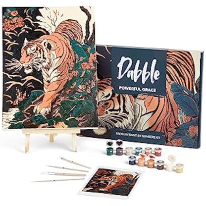 Dabble Paint by Numbers Kit – Paint by Numbers for Adults Beginners with Canvas Frame, Painting Kit for Adults, Flowers Design