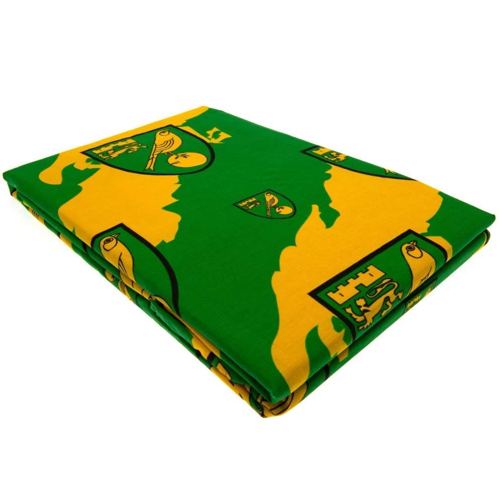 Norwich City FC, Polycotton, Green & Yellow, 54" Drop Curtains