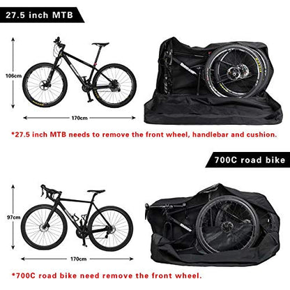 Rhinowalk Bike Carrying Bag for 26 to 27.5 inch MTB Mountain Bike/700C Road Bike Transport Luggage Travel Case