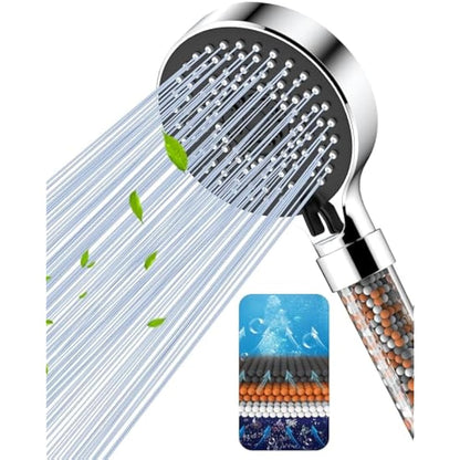 Magichome Shower Head, Upgraded Filter Shower Head High Pressure 5 Modes, Universal Hard Water Filter Showerhead with Extra Replaceable Accessories