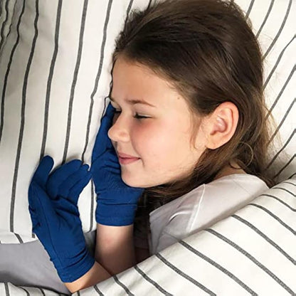 Bamboo Gloves for Eczema, Kids Age 6-8, Dry Hands, Moisturising Gloves for Children Overnight, 3 Pairs