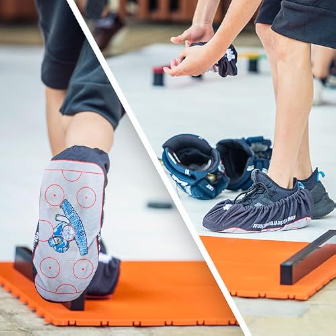 My Slide Board Lit - In & Outdoor Cardio Exercise Workout and Balance to Tone Legs, Glutes, & Core Muscles Training Sliding board - Easy to Use - Home Gym Equipment Super Smooth surface with Booties