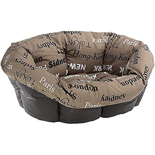 Ferplast Cushion for dog and cat bed SOFA' CUSHION 4 Padded spare cover for pet bed, Soft cotton washable, Adjustable with elastic cord, 64 x 48 x h 25 cm Brown