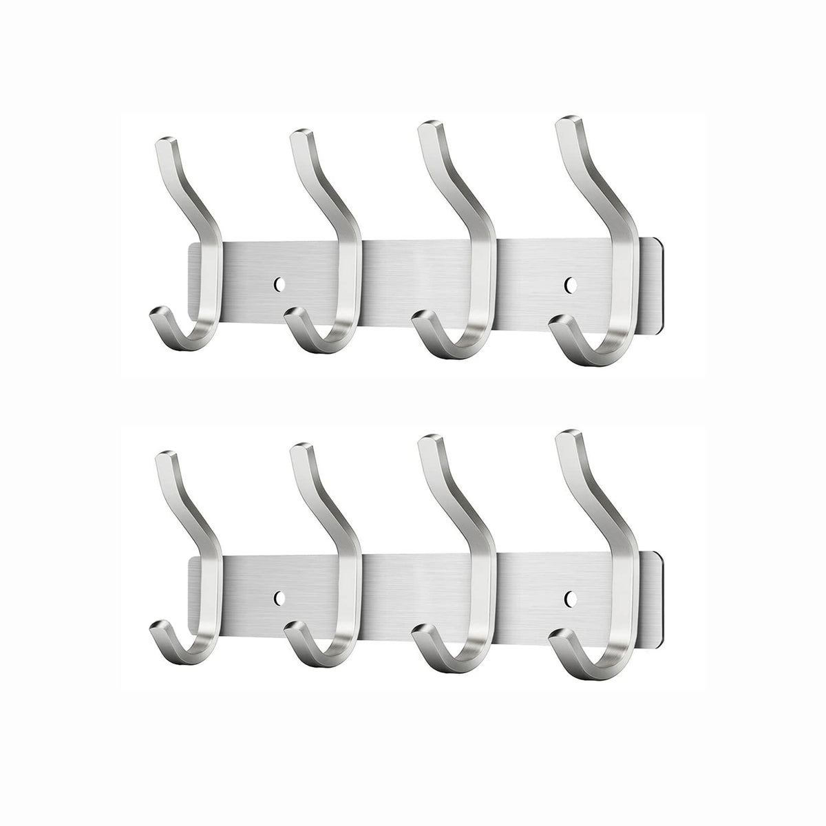 MEIJO Coat Hooks Wall Mounted, Coat Rack Wall Mounted Stainless Steel with 4 Hooks Heavy Duty Coat Hooks for Door, Bedroom, Bathroom, Kitchen