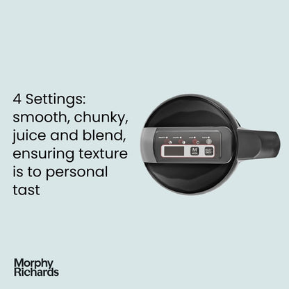 Morphy Richards Saut & Soup Maker, 1.6L, 4 Settings, Smooth, Chunky, Juice, Blend Pause Function, Family Size, Non-Stick Coated Jug, Detachable Power
