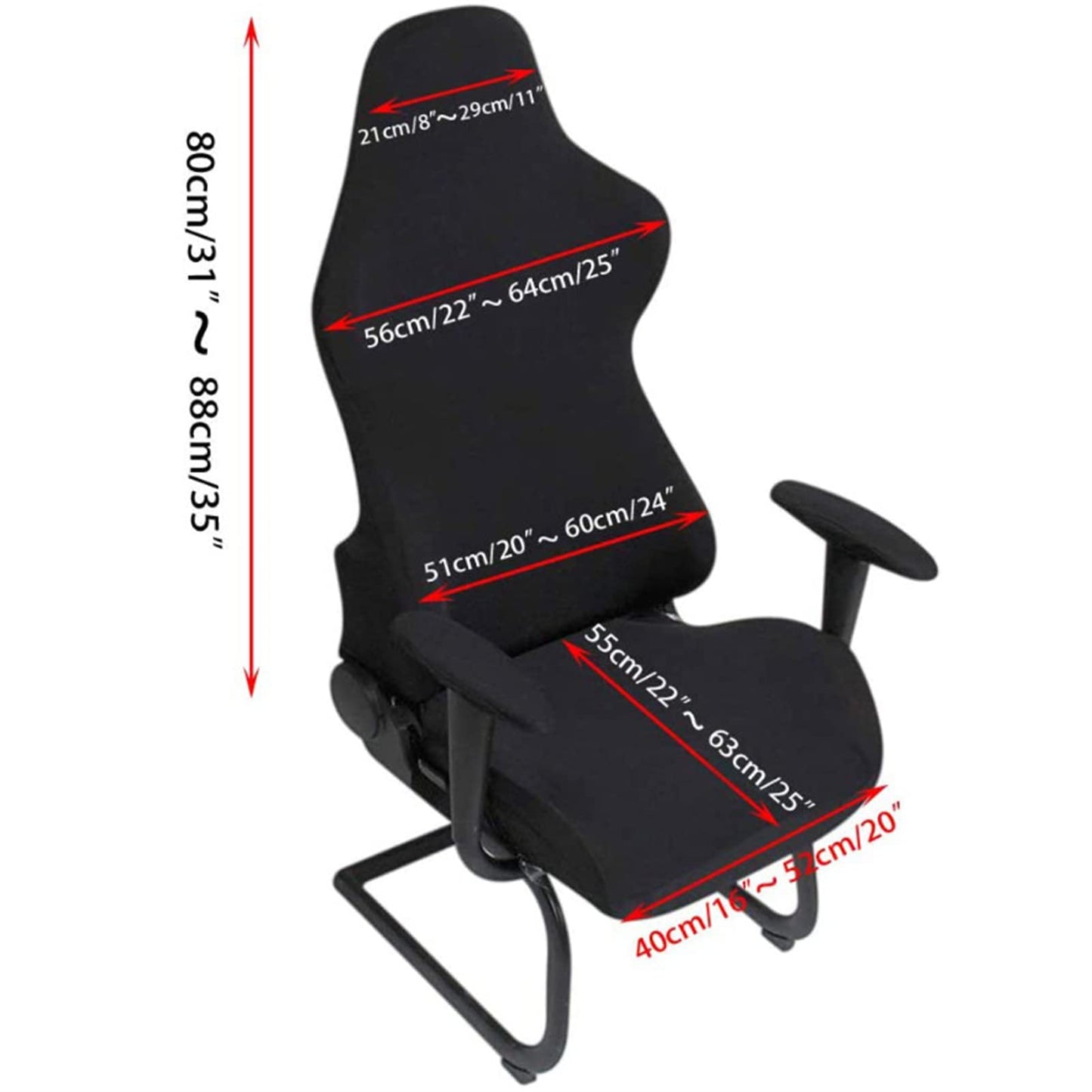 Zerci 4Pcs Gaming Chair Cover, Stretch Office Chair Cover,Computer Desk Chair Protector, Washable Universal Slipcover for Swivel & Ergonomic Chairs