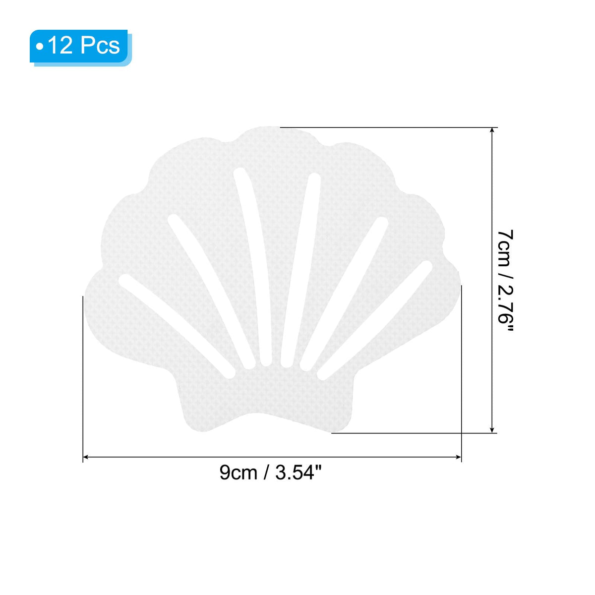PATIKIL 12Pcs Non Slip Bathtub Stickers, Anti Slip Shower Stickers Bathroom Shower Floor Decals Sea Shell Shape Cute Treads Tubs, White