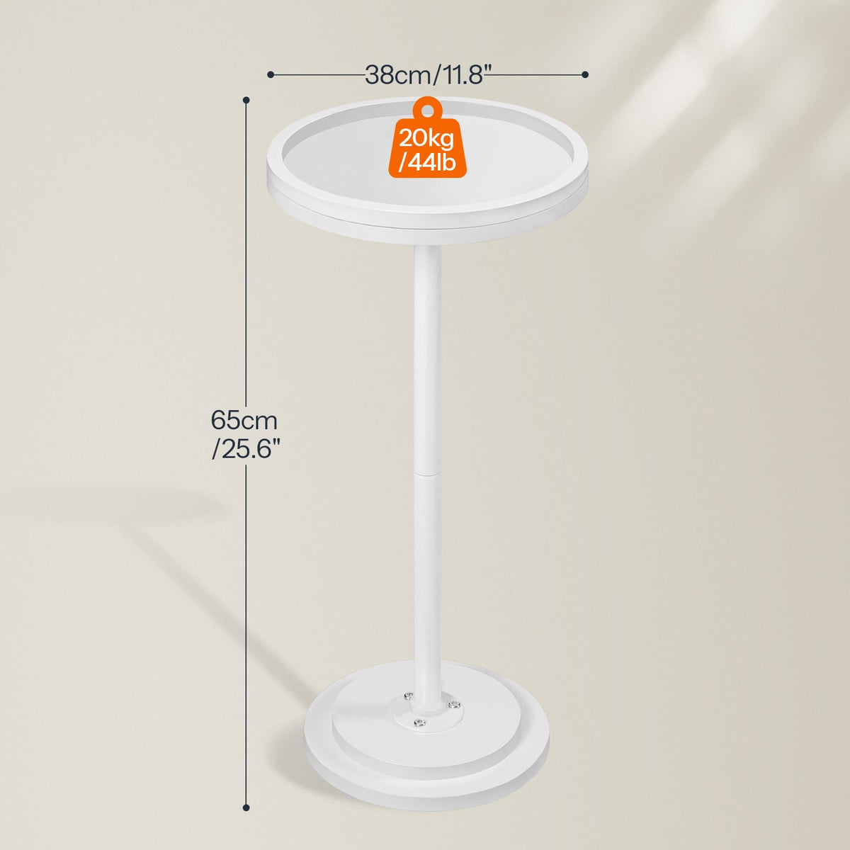HOOBRO Round Side Table, Small Bedside Table, Drink Tables, Accent Round Table with Pedestal
