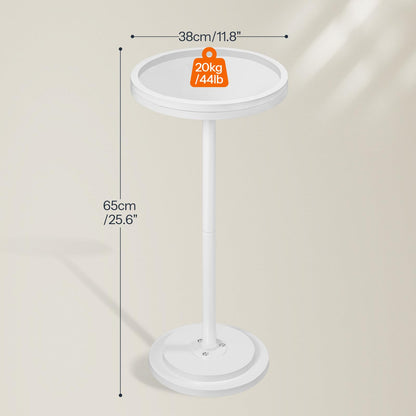 HOOBRO Round Side Table, Small Bedside Table, Drink Tables, Accent Round Table with Pedestal