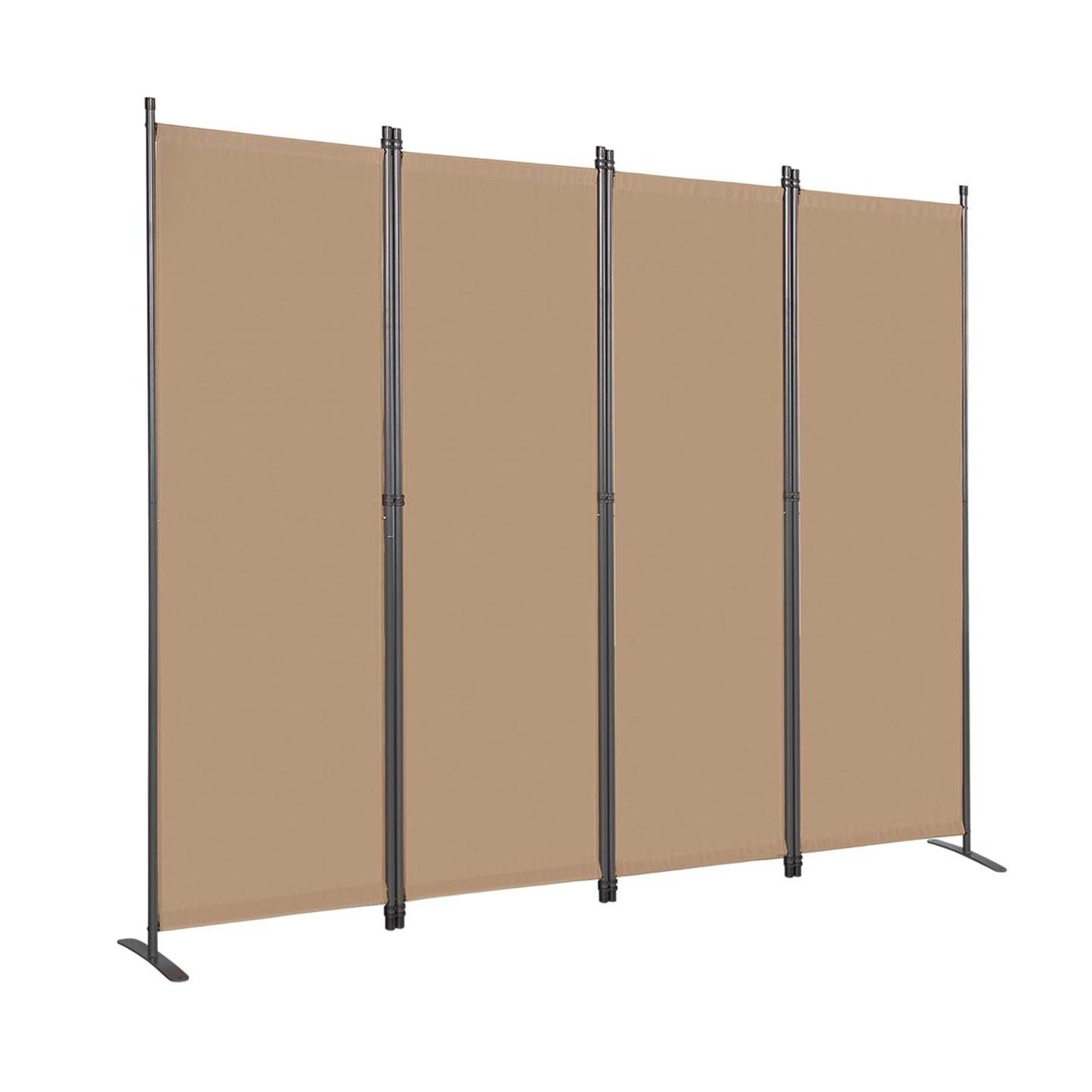 Angel Living 4 Panels Folding Room Divider, Privacy Screen Composed of Polyester Fabric and Sturdy Iron Frame