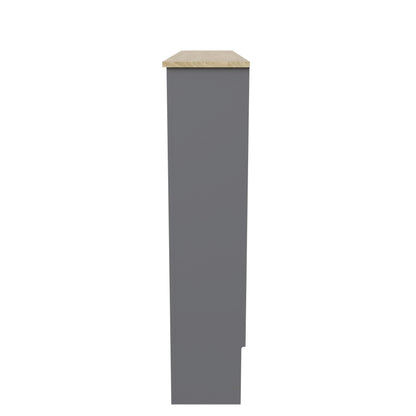 GFW Longslow Medium Radiator Cover with Vertical Slatted Design, Top Display Shelf, Durable Finish and Modern Radiator Cabinet, Grey