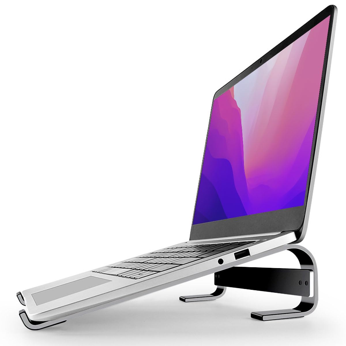 MMOBIEL Laptop Stand - Riser 10 to 18 inches - Ventilated Laptop Holder Universal - Stand for Desk Compatible with MacBook, Notebook, ASUS and more