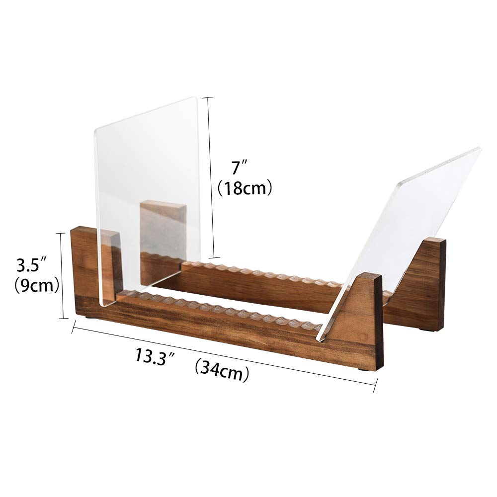 Tincogo Vinyl Record Storage Holder Record Stand Album Storage Display Stand-Store and Holds Up to 50 Albums,DVDs,or CDs-Solid Pine Wood with Crystal