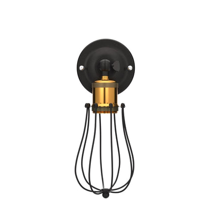 Chrasy Wall Lamp Vintage Industrial Adjustable Metal E27 Base Wall Sconce Antique Wire Cage Rustic Retro Style for Bedroom Living Room Dining Table, 2