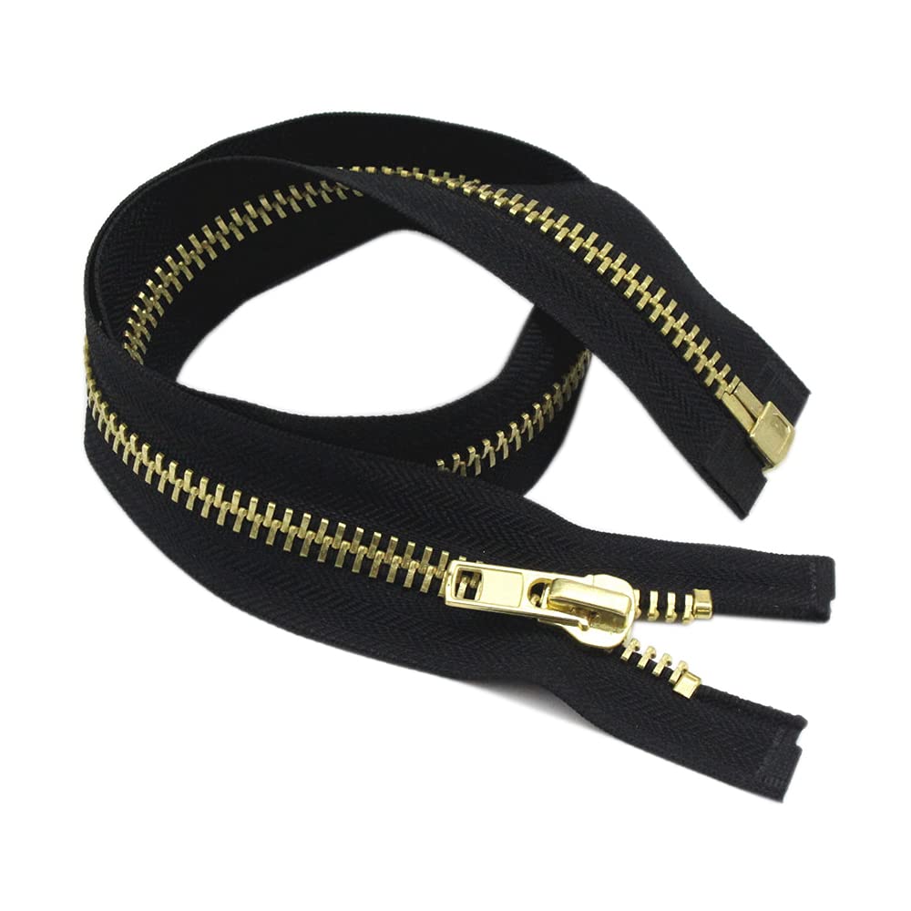 YaHoGa 48 cm #10 Large Metal Zip Separable Zip for Coat, Jacket (Brass)