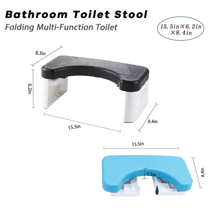 Black Squat Toilet Stool - Portable, Multifunctional Seat Tray, Sturdy & Compact for Home Bathroom