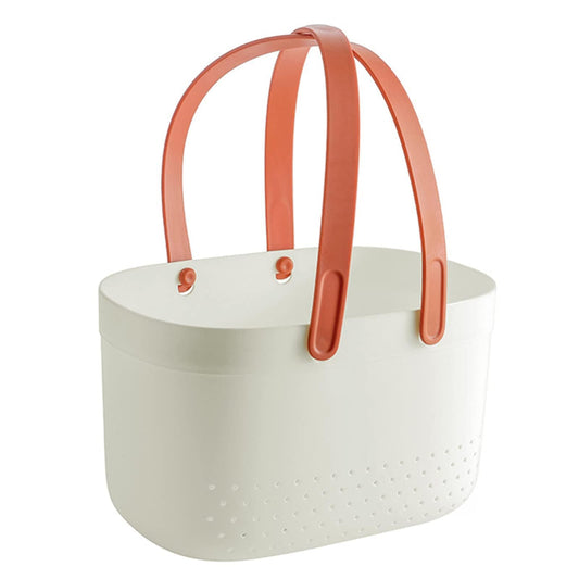 HERCHR Stackable Organizer Caddy Shower Caddy Portable Basket with Handle,Ventilation Holes 9.8?6.7?5.7in Plastic Storage Basket Organizer Tote Bin
