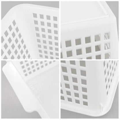Yarebest Large Plastic Storage Basket Box, Cupboard Storage Baskets, 3-Pack White