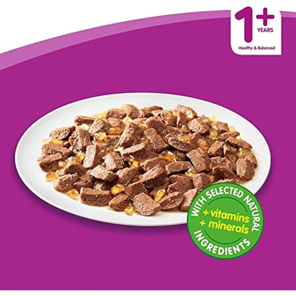 Whiskas Wet Cat Food Pouches, Delicious and Tasty Poultry Selection in Jelly, Suitable for Adult Cats Aged 1+, (40 x 100 g)