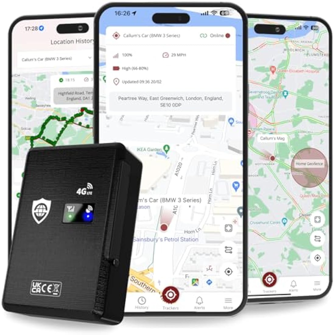 SafeTag Mag 4G – Rechargeable Magnetic 4G LTE GPS Tracker, Car, Van, Motorbike, Caravan, etc. 34-195 Countries, 90 Day Standby, Real Time Tracking and Alerts, 7 Day Free Trial+SIM Included, UK Company