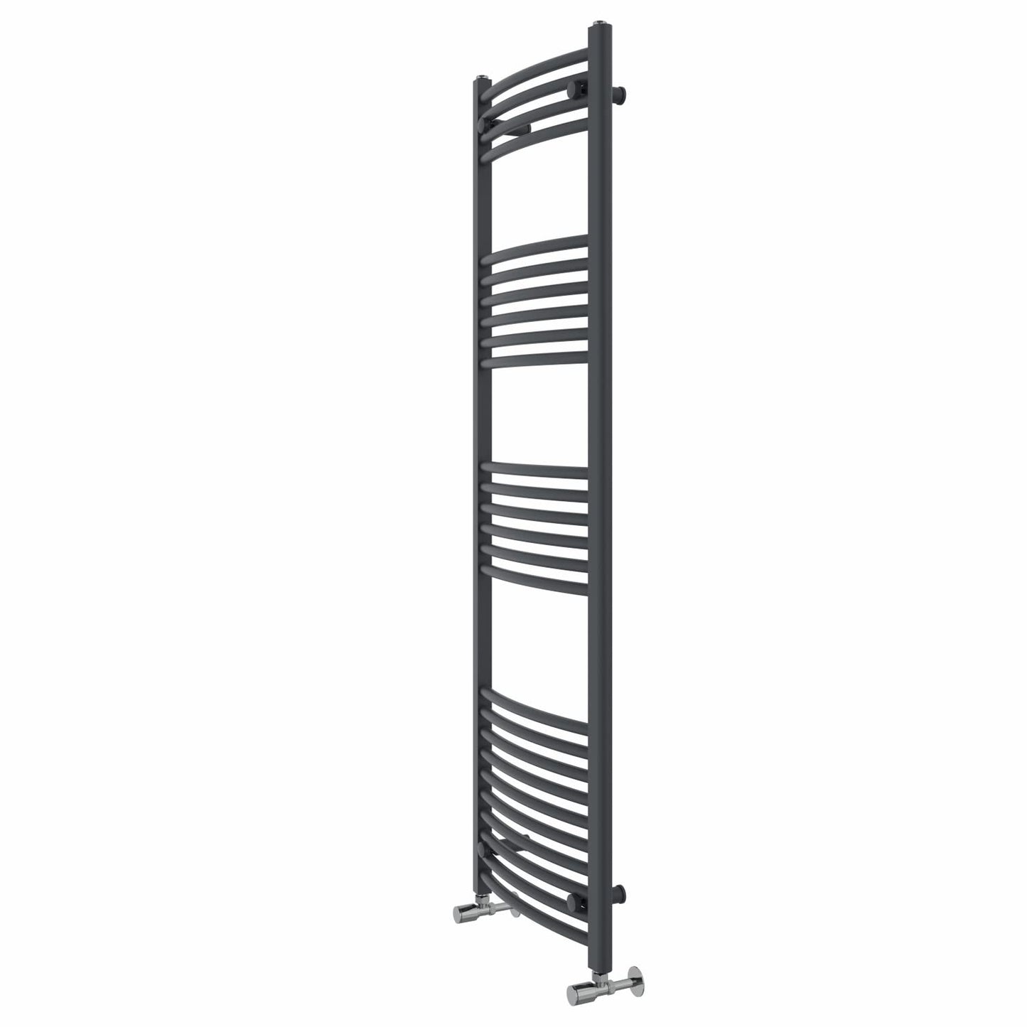Warmehaus Curved Heated Towel Rail Anthracite Radiator 1600x500mm