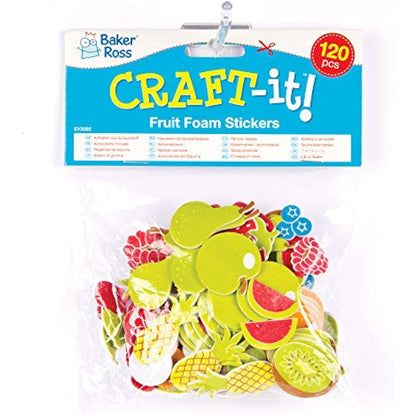 Baker Ross EV3092 Fruit Foam Stickers (Pack of 120)