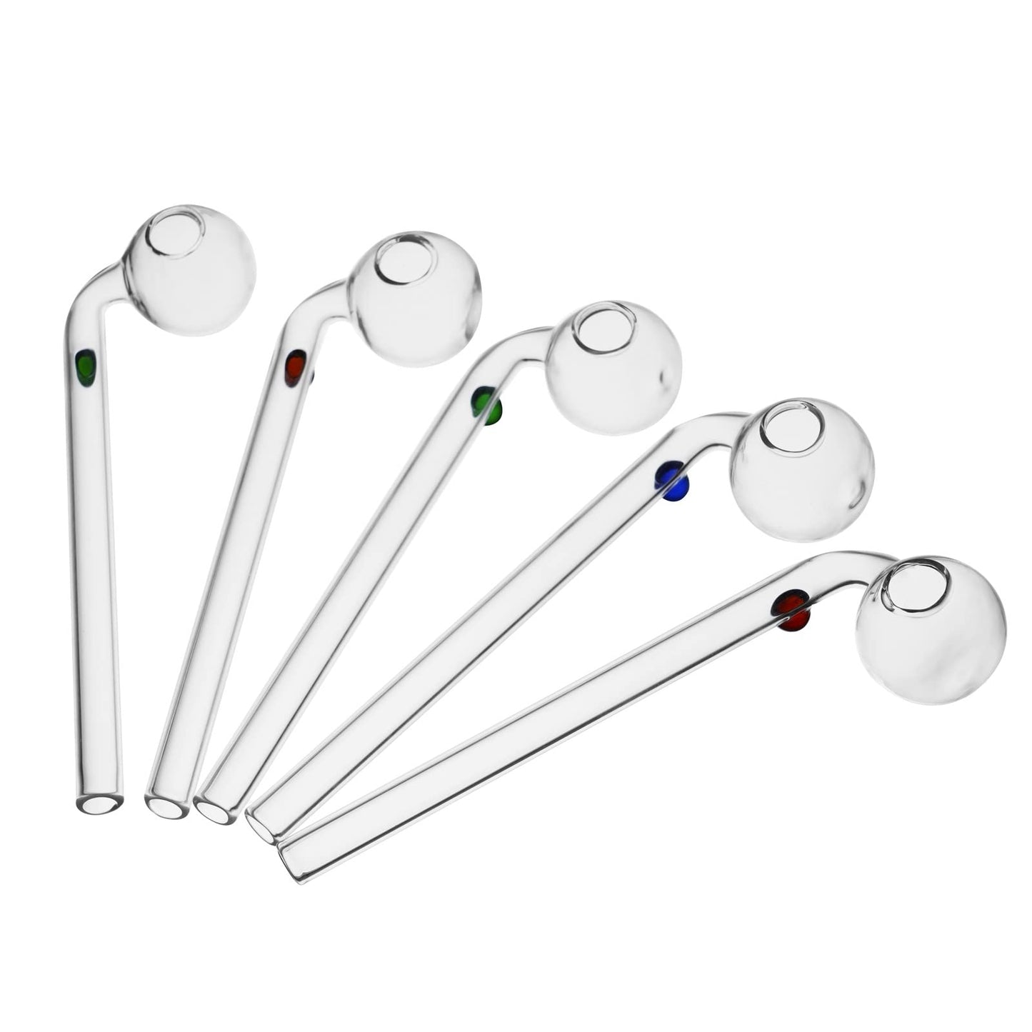 10pcs Glass Pipe Wholesale Curved Handmade Small Water Pipe with Different Colored Balancer