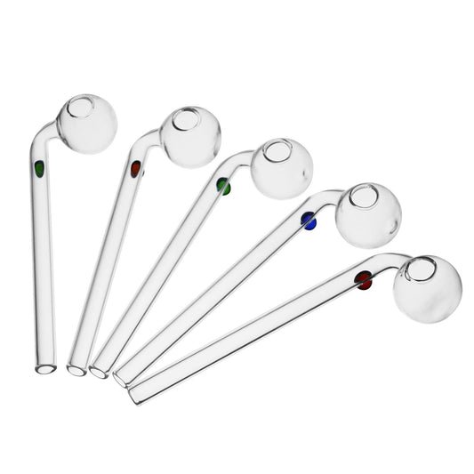 10pcs Glass Pipe Wholesale Curved Handmade Small Water Pipe with Different Colored Balancer