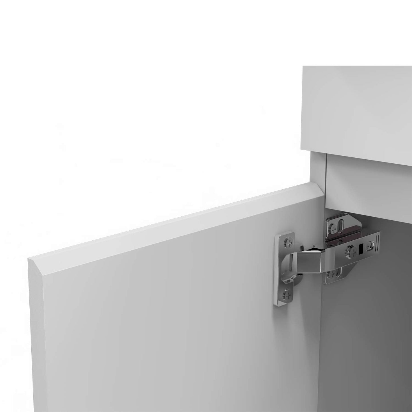 Biubiubath 600mm Bathroom Sink Unit with Basin Matt White 2 Soft Close Doors Freestanding Bathroom Suite with Vanity Unit