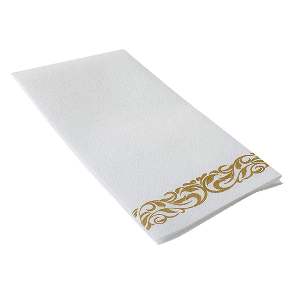 50 Disposable Guest Towels Dinner Napkin,Table Napkins Soft and Absorbent Linen-Feel Paper Hand Towels Bathroom Hand Napkins for Kitchen, Parties