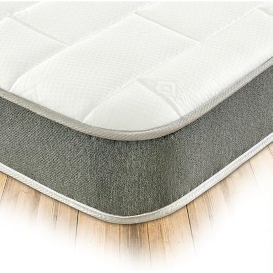 Starlight Beds Essentials Large Brick 2ft6 Hybrid Spring and Memory Foam Mattress. Budget-Friendly with Elegant Grey Design, Soft Firmness, 7.5 Inch Deep Small Single Mattress (75x190x19cm)