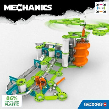 Geomag - Mechanics Gravity Elevator Circuit - Educational and Creative Game for Children - Magnetic Building Blocks, Circuit with Magnetic Blocks, Recycled Plastic - Set of 207 Pieces