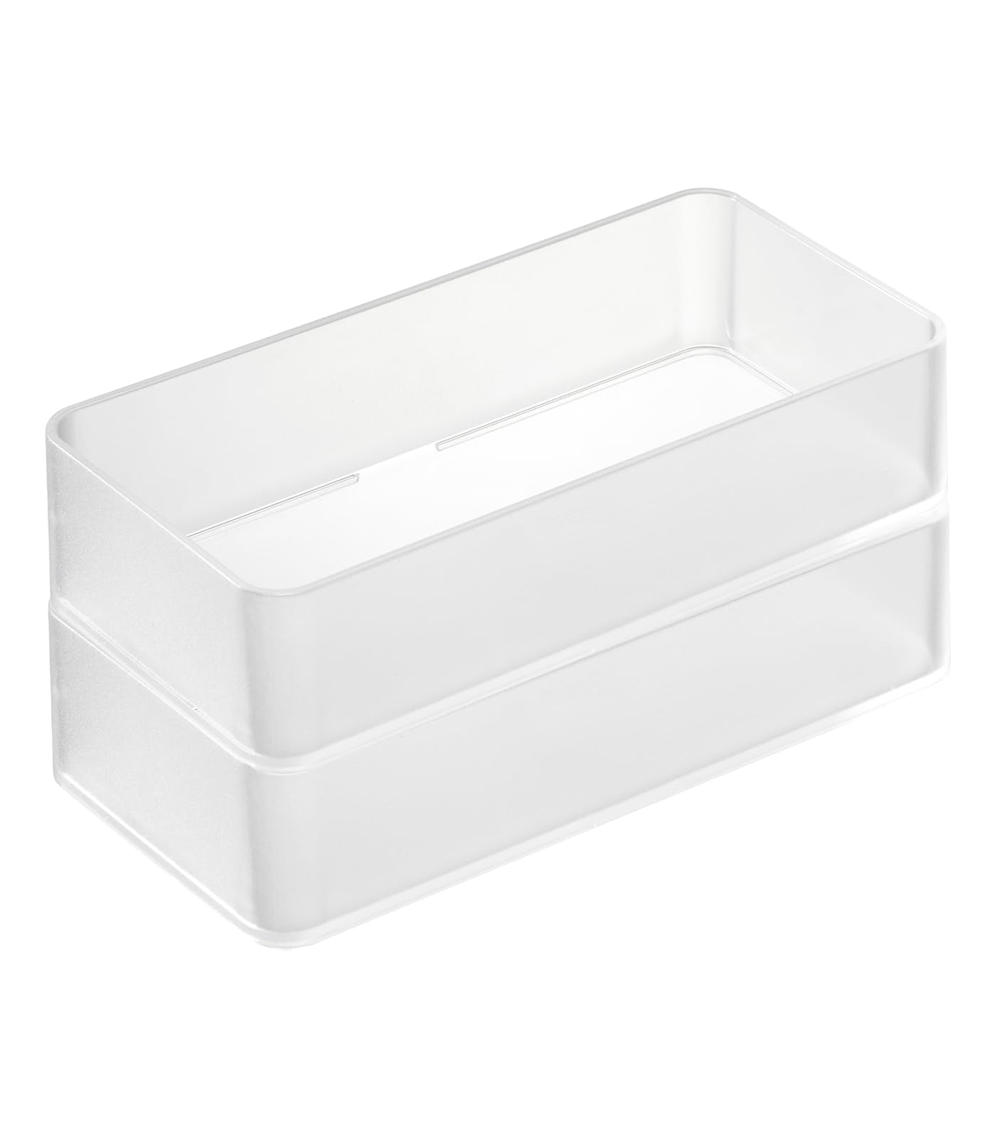 YAMAZAKI 3642 TOWER Stackable Organizer M x2 Set, white, PS Resin, Minimalist, 8 x 16 x 3.7 cm