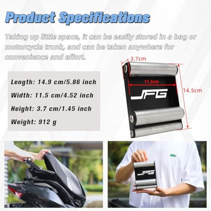 Motorcycle Roller Stand,Wheel Cleaning Roller Stand for Tyre Cleaning & Chain Lubrication-GRoller Medium Bikes < 485 lb & Tyre width <180 mm