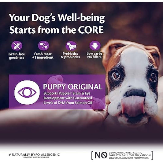 Wellness CORE Puppy Original, 10kg, Turkey & Chicken, Puppy Food Dry for Small & Medium Breed Puppies, All-Natural, Grain-Free, High Meat Content, No Added Sugar