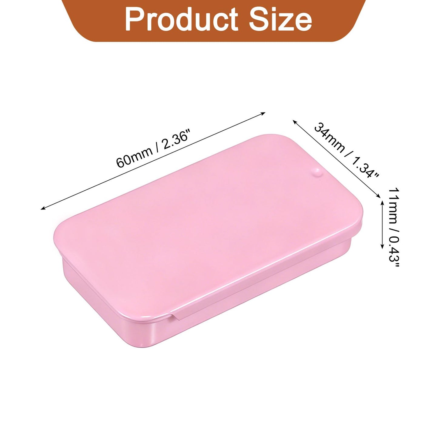 sourcing map 4 Pcs Metal Tin Box Container, 2.4x1.3x0.4 Inch Slide Top Tin Containers Empty Rectangular Storage Box Portable Mini Tin Case for Candy