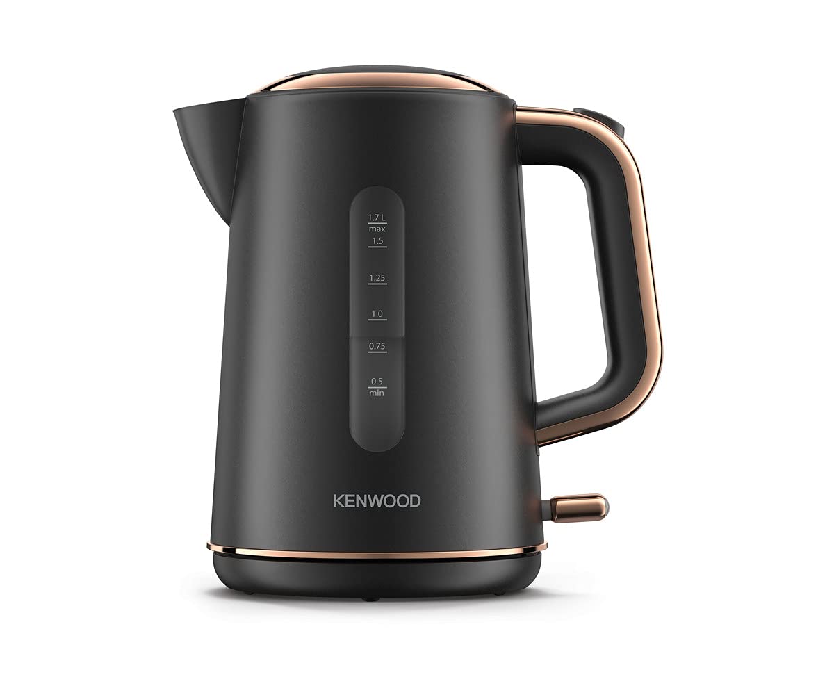 Kenwood Abbey Lux Water Kettle, 360? Swivel Base, Fast Boiling, Removable Filter, Water Capacity 1.7L, ZJP05.C0DG, 3000W, Dark Grey with Rose Gold