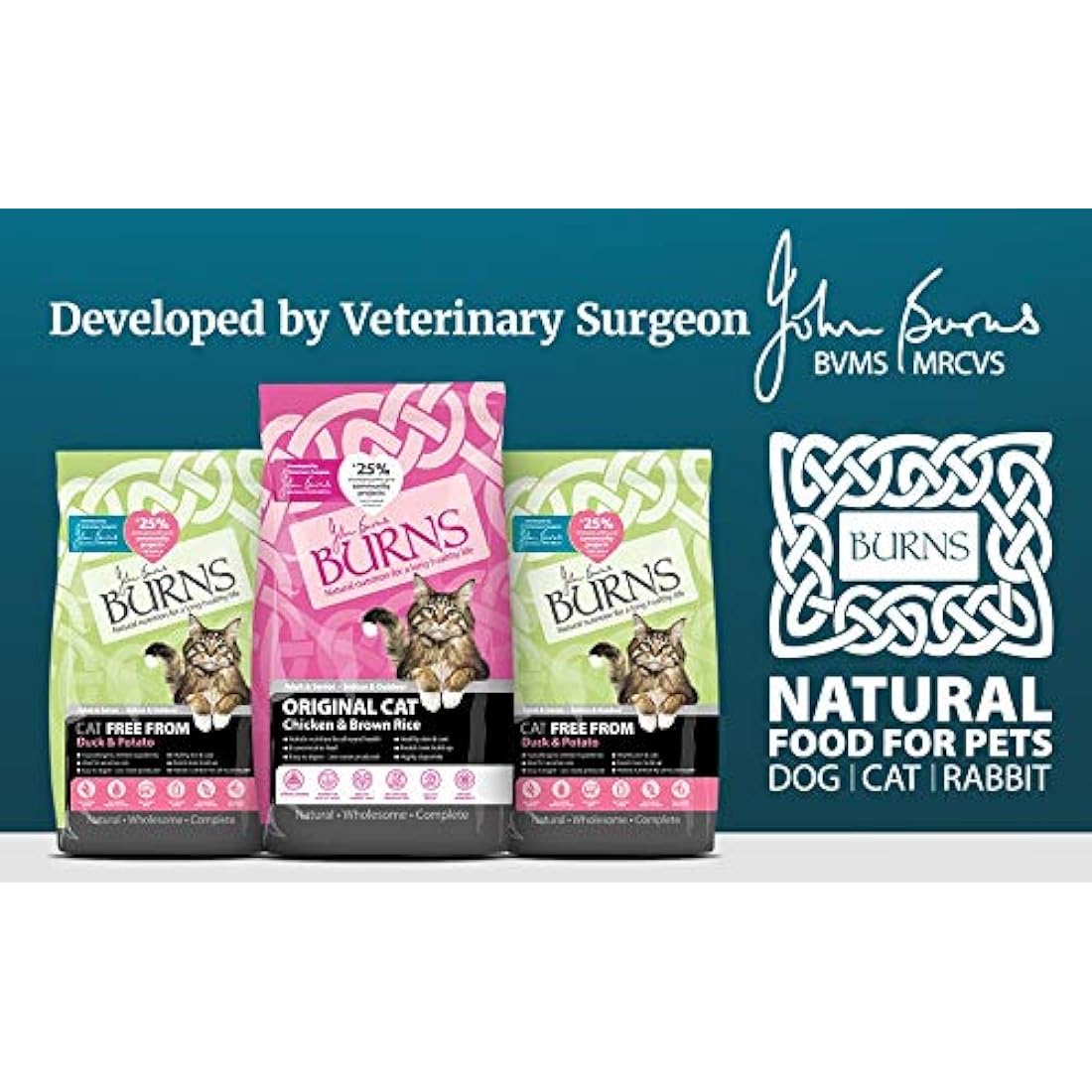Burns Pet Nutrition Hypoallergenic Complete Dry Cat Food Adult and Senior Cat Chicken and Brown Rice 5 kg