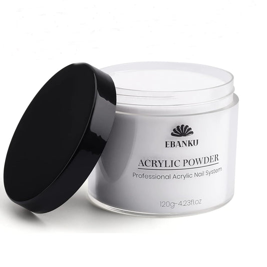 120g/4.23oz Clear Acrylic Powder, EBANKU Acrylic Powder Large Capacity Professional Acrylic Nail Powder for Nail Acrylic Extension, Nail Carving,