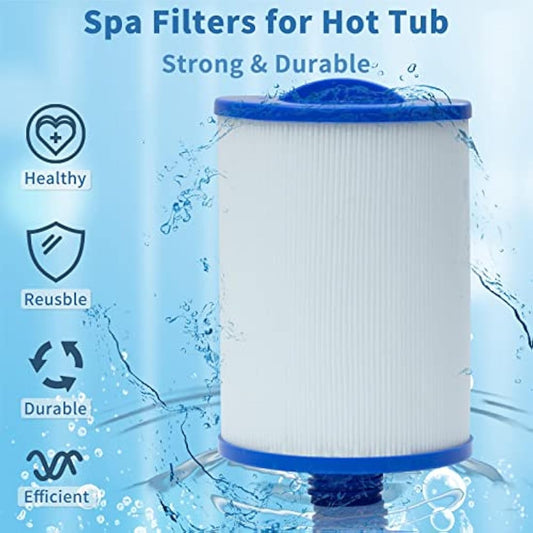 Spa Filters for Hot Tub, Pww50 Filter for Compatible for Spa Hot Tub Filter, Replacemen for Compatible with for Unicel 6CH-940, for Filbur FC-0359, for Waterway Plastics 817-0050 (2pcs)