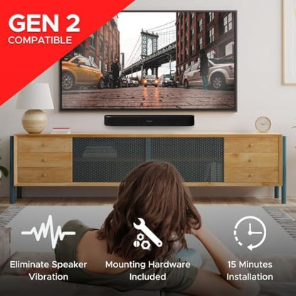Soundbar Mount for Sonos Beam Compatible with Generation 1 & 2 Sonos Beam Sound Bar Includes All Necessary Mounting Hardware, Mounts Bracket, Black