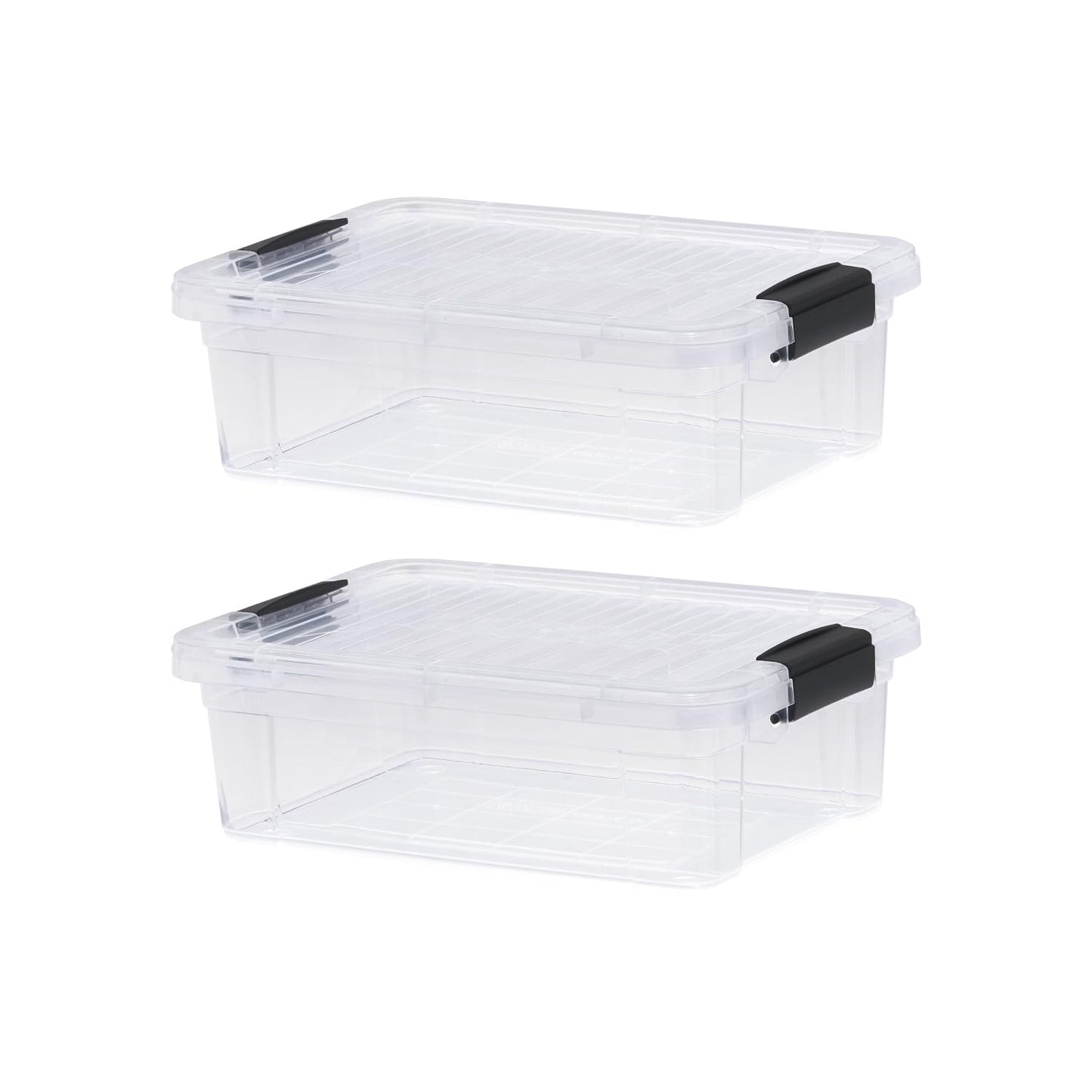 Superio Clear Storage Boxes with Lids, 4.5 Quart Plastic Container Bins for Organizing, Stackable Crates, BPA Free, Non Toxic, Odor Free