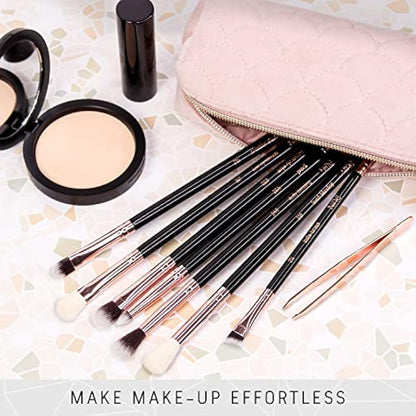 Niré Beauty Eye Brush Set - Award Winning Eye Makeup Brushes for Eyes and Brows Including Eye Shadow Brush Set, Eyebrow Brush and Tweezers