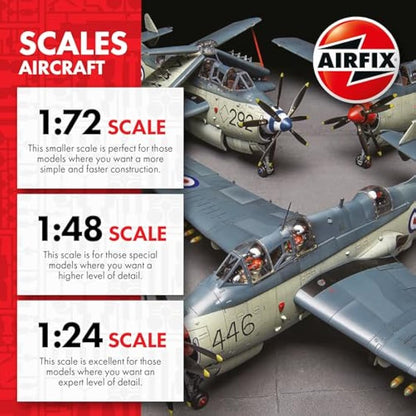 Airfix Model Set - A11007 Fairey Gannet AS.1/AS.4 Model Building Kit - Plastic Model Plane Kits for Adults & Children 8+, Set Includes Sprues & Decals - 1:48 Scale Model